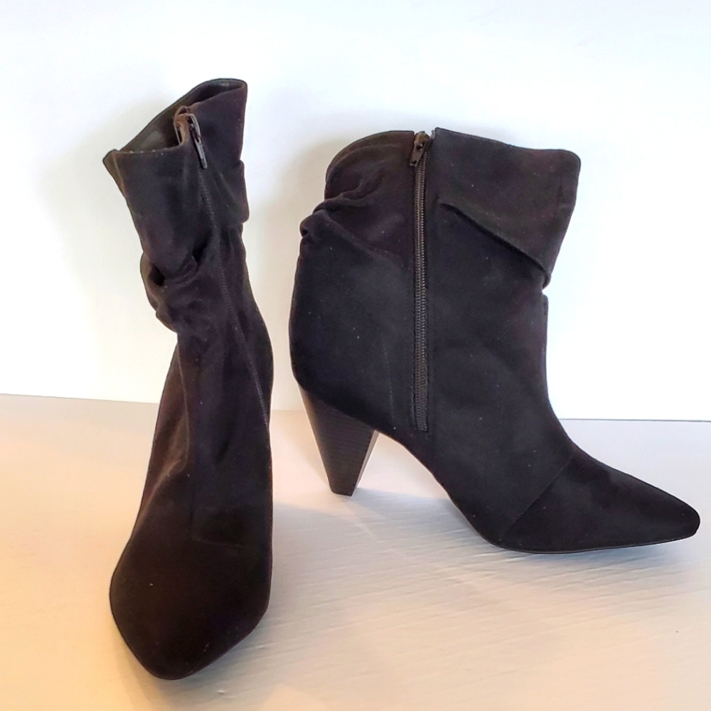 Ladies slouch suede effect boot